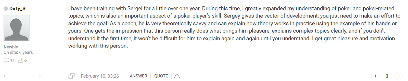 GipsyTeam review from Dirty_S on theory-into-practice coaching