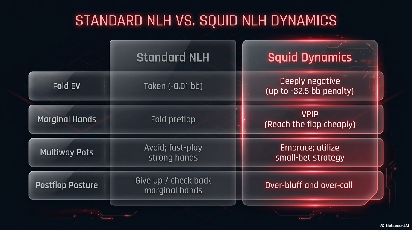 Standard NLH vs Squid dynamics